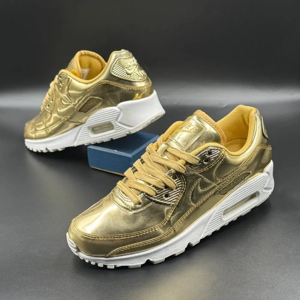 Wmns Nike Air Max 90 Metallic Gold - Picture 7 of 10